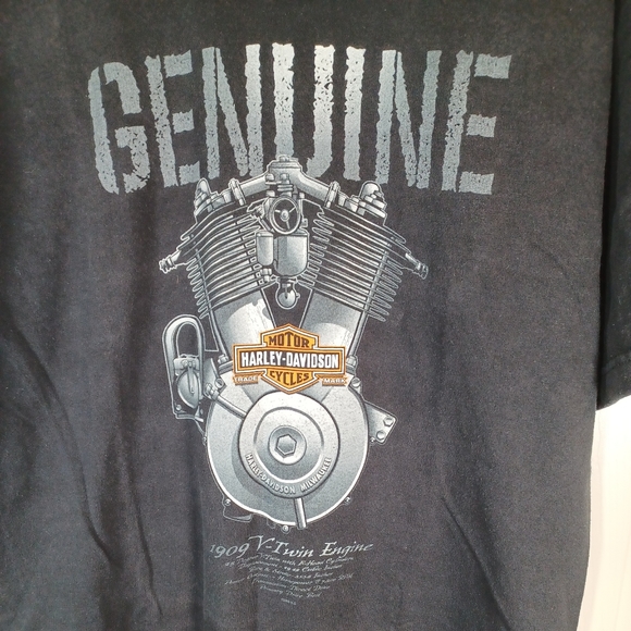 Harley Davidson Genuine 1909 V-Twin Black Mens Large 2005 Biker Wolverine NO TAG - Picture 2 of 11